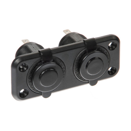 39037-S-02.jpg EXT-2, DOPPIA PRESA CORRENTE, MONTAGGIO AD INCASSO, 12/24V