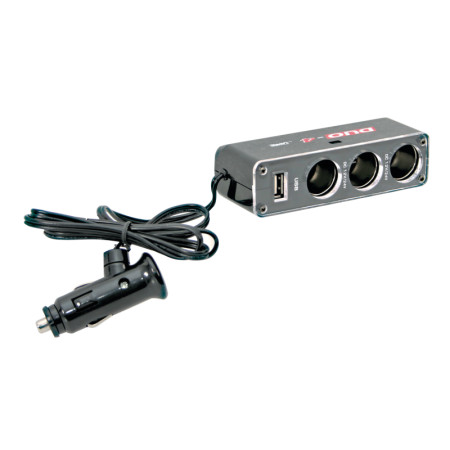 39048-S-02.jpg DUAL-POWER, PRESA CORRENTE TRIPLA CON USB, 12/24V
