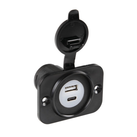 39120-S-02.jpg EXT-12, DOPPIA PRESA USB A + USB C, MONTAGGIO AD INCASSO, 12/24V