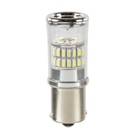 BA15s.jpg 12/28V LED SERIES - 48 SMD X 1 CHIP - (P21W) - BA15S - 1 PZ  - D/BLISTER - BIANCO - DOPPIA POLARITÀ