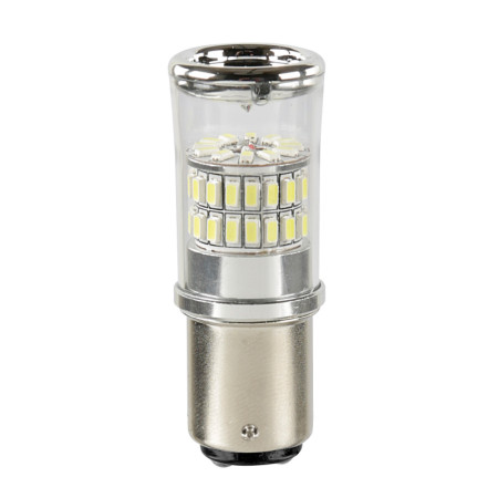 BAY15d.jpg 12/28V MEGA-LED 48 - 48 SMD X 1 CHIP - (P21/5W) - BAY15D - 1 PZ  - D/BLISTER - BIANCO