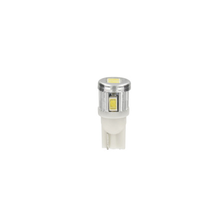 L069.jpg 12V MEGA-LED 6 - 6 SMD X 1 CHIP - (T10) - W2,1X9,5D - 2 PZ  - SCATOLA - BIANCO - DOPPIA POLARITÀ - RESISTENZA INCORPORA