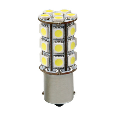 BA15s.jpg 12V LED SERIES - 27 SMD X 3 CHIPS - (P21W) - BA15S - 1 PZ  - D/BLISTER - BIANCO