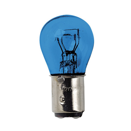 A001.jpg 12V BLUE DYED GLASS, LAMPADA 2 FILAMENTI - (P21/5W) - 21/5W - BAY15D - 2 PZ  - D/BLISTER - BLU
