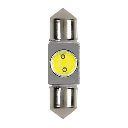 L051.jpg 12V LED SERIES - 1 SMD X 2 CHIPS - (C5W) - 10X36 MM - SV8,5-8 - 1 PZ  - D/BLISTER - BIANCO