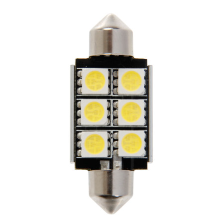 58451-S-02.jpg 12V LED SERIES - 6 SMD X 3 CHIPS - 15X36 MM - SV8,5-8 - 1 PZ  - D/BLISTER - BIANCO - DOPPIA POLARITÀ - RESISTENZA