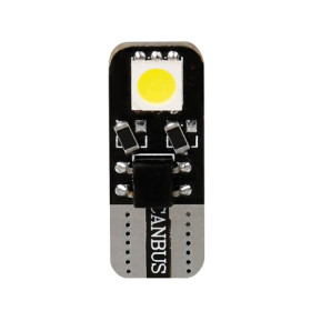 L037.jpg 12V HYPER-LED 6 - 2 SMD X 3 CHIPS - (T10) - BIFOCUS - W2,1X9,5D - 2 PZ  - SCATOLA - BIANCO - DOPPIA POLARITÀ - RESISTEN