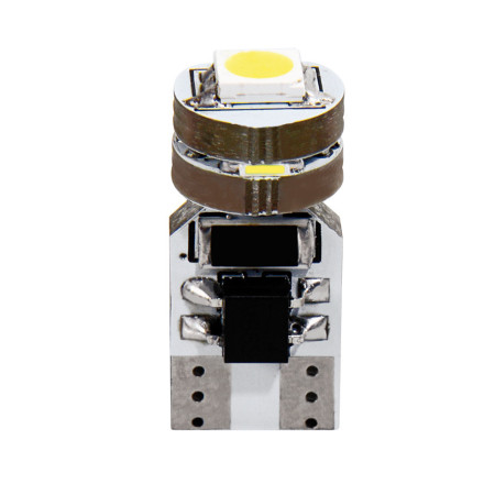 L039.jpg 12V HYPER-LED 12 - 4 SMD X 3 CHIPS - (T10) - QUADRIFOCUS - W2,1X9,5D - 2 PZ  - SCATOLA - BIANCO - DOPPIA POLARITÀ - RES