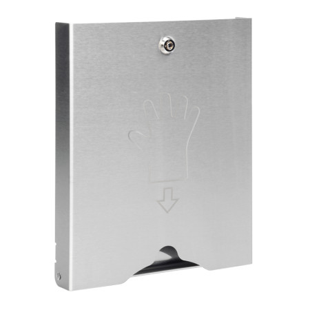 71414-S-02.jpg DISPENSER IN ACCIAIO INOX CON SERRATURA PER GUANTI MONOUSO