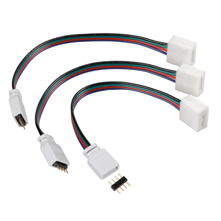 73650-S-02.jpg CONNECT-3, CONNETTORI CENTRALINA PER STRISCE A LED RGB, SET 3 PZ