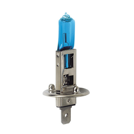 F001.jpg 12V LAMPADA ALOGENA BLU-XE - H1 - 55W - P14,5S - 1 PZ  - SCATOLA PLAST.