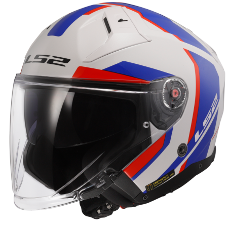 CASCO JET LS2 OF603 INFINITY II 06 FOCUS WHITE BLU RED L