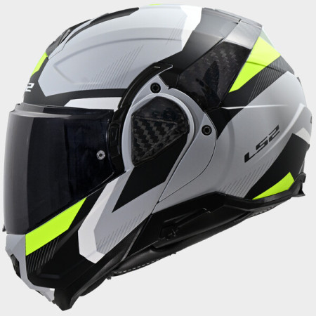 ff910 triple.jpg CASCO MODULARE LS2 FF910 ADVANT II TRIPLE LIGHT GREY YELLOW -06 XL