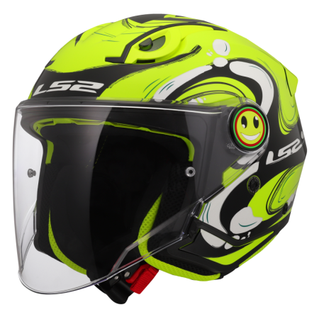 CASCO JET LS2 OF622 FUNNY II GLUP H-V YELLOW