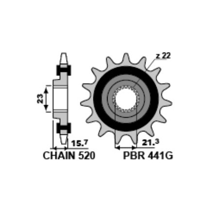 441g 15 18nc.jpg PIGNONI YAMAHA Z15 18NC CON GOMMA C.525