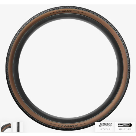 CINTURATO GRAVEL H BATTISTRADA CLASSIC.jpg COPERTONE CINTURATO GRAVEL H - 700X40, NERO MARRONE (CLASSIC), TECHWALL GRAVEL