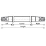 421592040.jpg PERNO QUADRO PER MOVIMENTO CENTRALE ITA70 A CALOTTE CON GABBIE - 32 X 56 X 35 MM