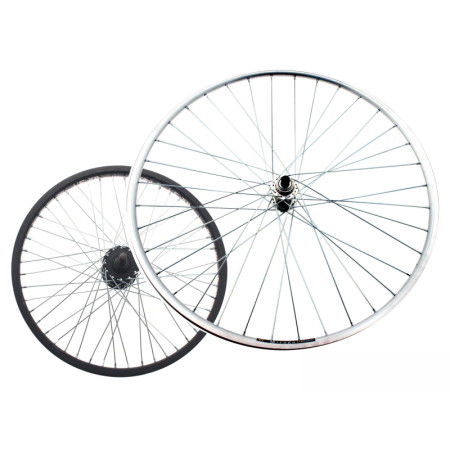 525012010.jpg RUOTA POSTERIORE A FILETTO JUNIOR 14X3/8 - PERNO 3/8, SFERE, MOZZO ACCIAIO 1V, CERCHIO ALLUMINIO