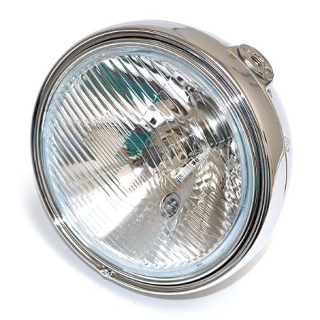 156401.jpg FANALE TONDO D.201 CROMATO VETRO RIGATO LAMP.H4 E POSIZIONE