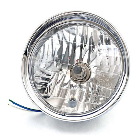 156501.jpg FANALE TONDO D.190 CROMATO H4 C/VISIERA LAMP.H4 E POSIZIONE