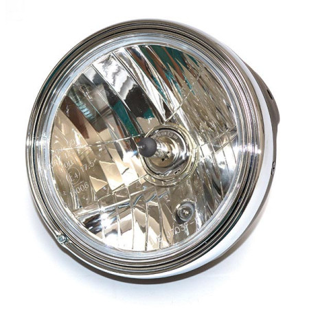 156602.jpg FANALE TONDO D.201 NERO-VETRO RIGATO-LAMP.H4 E POSIZIONE