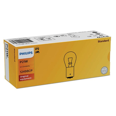 12498CP1.JPG LAMPADA PHILIPS P21W MONO LUCE - 12V 21W BA15s - (Rif.Philips: 12498CP)