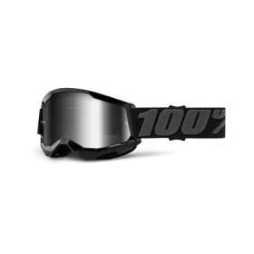 461249.jpg MASCHERA 100% STRATA 2 YOUTH BLACK - LENTE A SPECCHIO ARGENTO