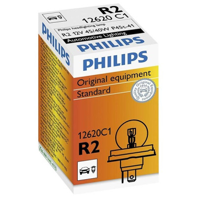 LAMPADA PHILIPS R2 ASIMMETRICA - 12V 45/40W P45t-41 - (Rif.Philips: 12620C1)