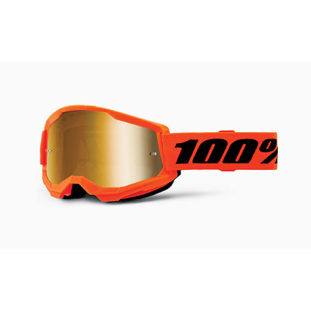461343.jpg MASCHERA 100% STRATA 2 NEON ORANGE - LENTE A SPECCHIO ORO