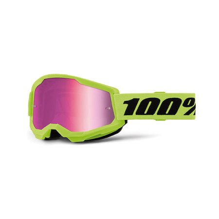 461355.jpg MASCHERA 100% STRATA 2 JUNIOR NEON YELLOW - LENTE A SPECCHIO ROSA