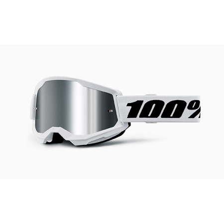 461359.jpg MASCHERA 100% STRATA 2 JUNIOR WHITE - LENTE A SPECCHIO ARGENTO