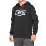 465052L_01.jpg FELPA CON ZIP E CAPPUCCIO 100% SYNDICATE BLACK MELANGE (TAGLIA L)