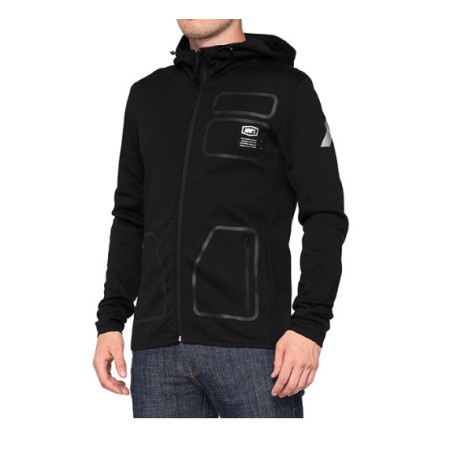 465056L2.jpg FELPA CON ZIP E CAPPUCCIO 100% VICEROY BLACK (TAGLIA L)