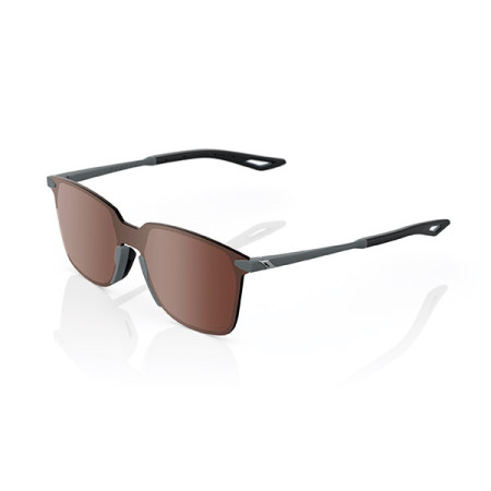466042.jpg OCCHIALI DA SOLE 100% LEGERE SQUARE - SOFT TACT COOL GRAY - LENTI HIPER A SPECCHIO ARGENTO CREMISI