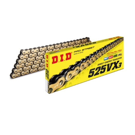 534081162.jpg CATENA DID 525VX3 (Gold & Black) - Lunghezza: 118 maglie con giunto a rivetto (ZJ)