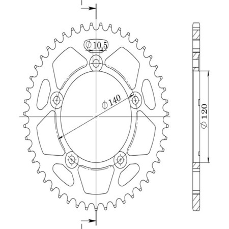 541560442.jpg CORONA IN ALLUMINIO P525 - Z45 (DIS.15604)