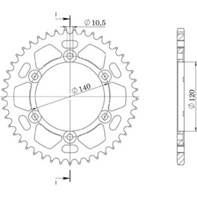 541760340.jpg CORONA IN ALLUMINIO P530 - Z40 (DIS.17603)