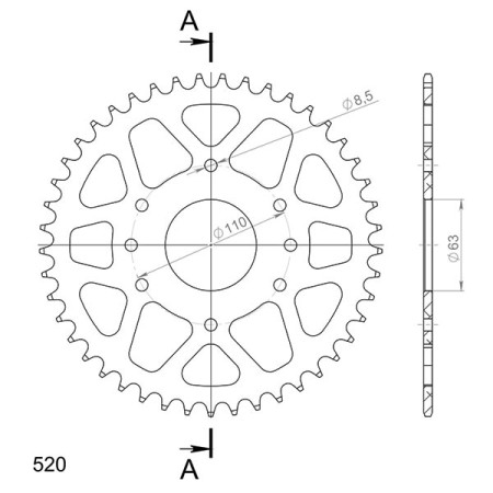 547220245.jpg CORONA IN ALLUMINIO P520 - Z45 (DIS.72202)