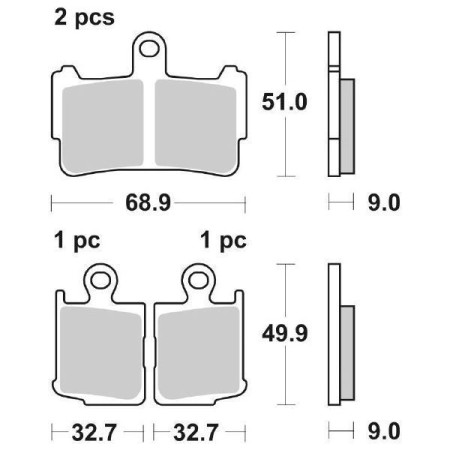 6568695_01.jpg SET 4 PASTIGLIE FRENO SBS 869HS
