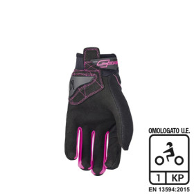 81055L_01.jpg GUANTI DONNA FIVE GLOBE BLACK/FLUO PINK (XL) Rif.FIVE: 0918067811