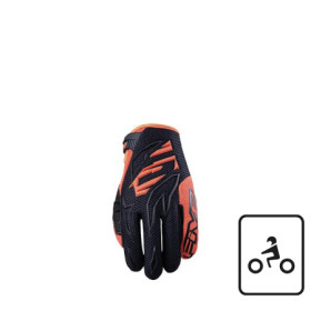 81186L_01.jpg GUANTI BAMBINO FIVE MXF3 BLACK/FLUO ORANGE (S) Rif.FIVE: 1218111503