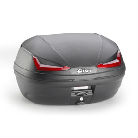E455N.jpg Bauletto monolock nero 45 lt. con catadiotri rossi