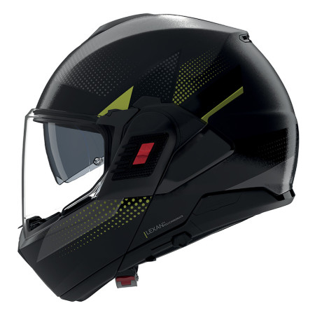 N120.1 CICLONE 362.jpg CASCO MODULARE NOLAN N120-1 CICLONE 362 NERO/VERDE FLUO