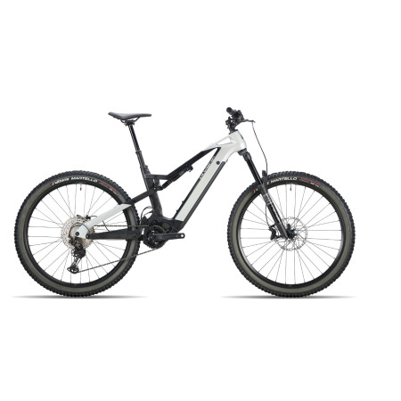 BONIT00ML16MY26.jpg OLYMPIA - E-BIKE NITRO E-P3+MX S/M -16 - ARGENTO/NERO BI-AMMORTIZZATA - MOTORE POLINI - TELAIO IN CARBONIO
