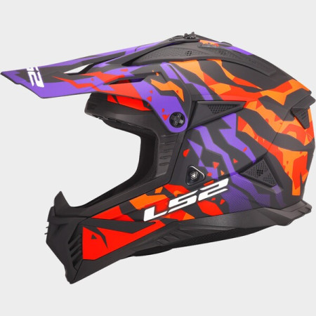 MX708 CROSS VIOLA ARANCIO.jpg CASCO CROSS LS2 MX708 FAST II GROTESK PURPL/ORANG TAGLIA M