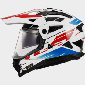 MX702 PIONEER BIANCO BLU ROSSO.jpg CASCO ENDURO MX702 PIONEER II ECE-22.06 WHITE BLU RED