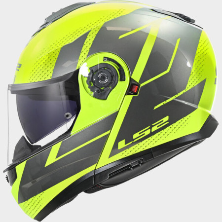 FF908 STROBE GIALLO FLUO.jpg CASCO MODULARE LS2 FF908 STROBE II CODE H-V YELLOW-GREY