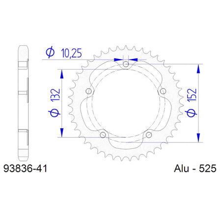 540013941A.jpg Corona afam in alluminio p525 - z41 (dis.00139)