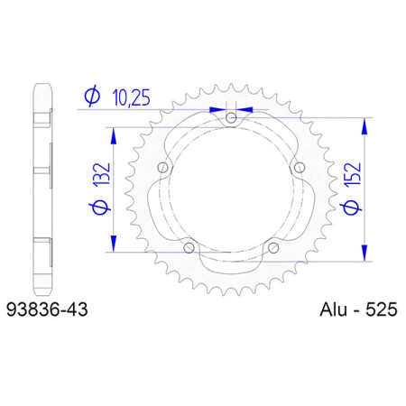 540013943A.jpg Corona afam in alluminio p525 - z43 (dis.00139)