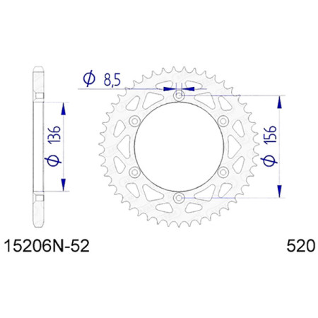 541520652A.jpg Corona afam in alluminio p520 - z52 (dis.15206)